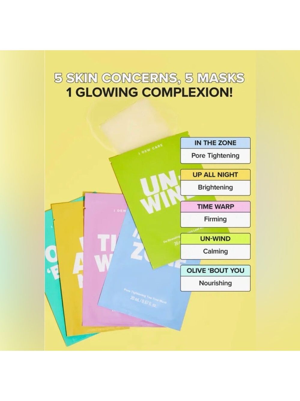 I Dew Care Let’s Do This Sheet 5-Day Sheet Mask Set - Picture 3 of 4